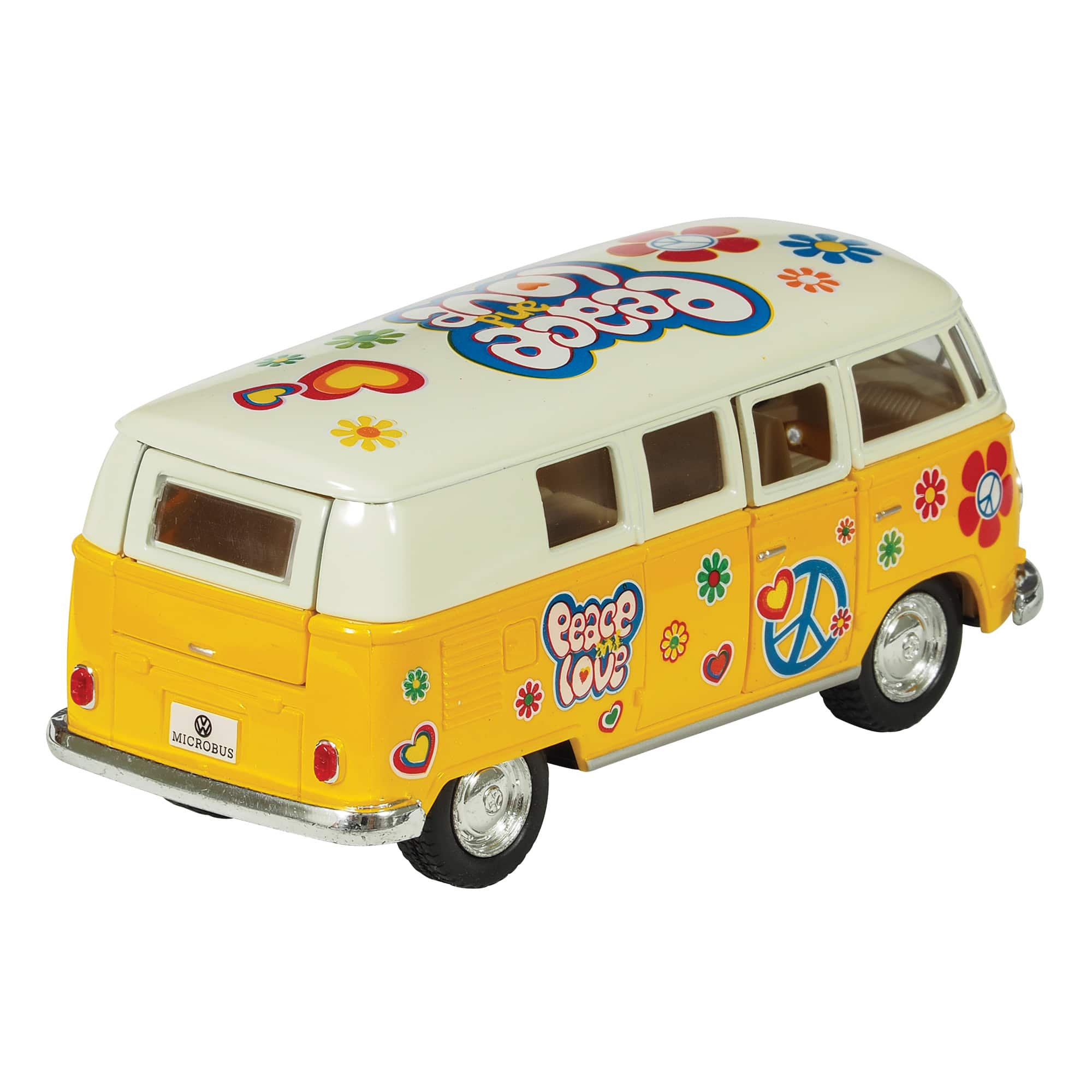 Diecast '62 VW Classic Peace & Love Bus (Single) - Random Color
