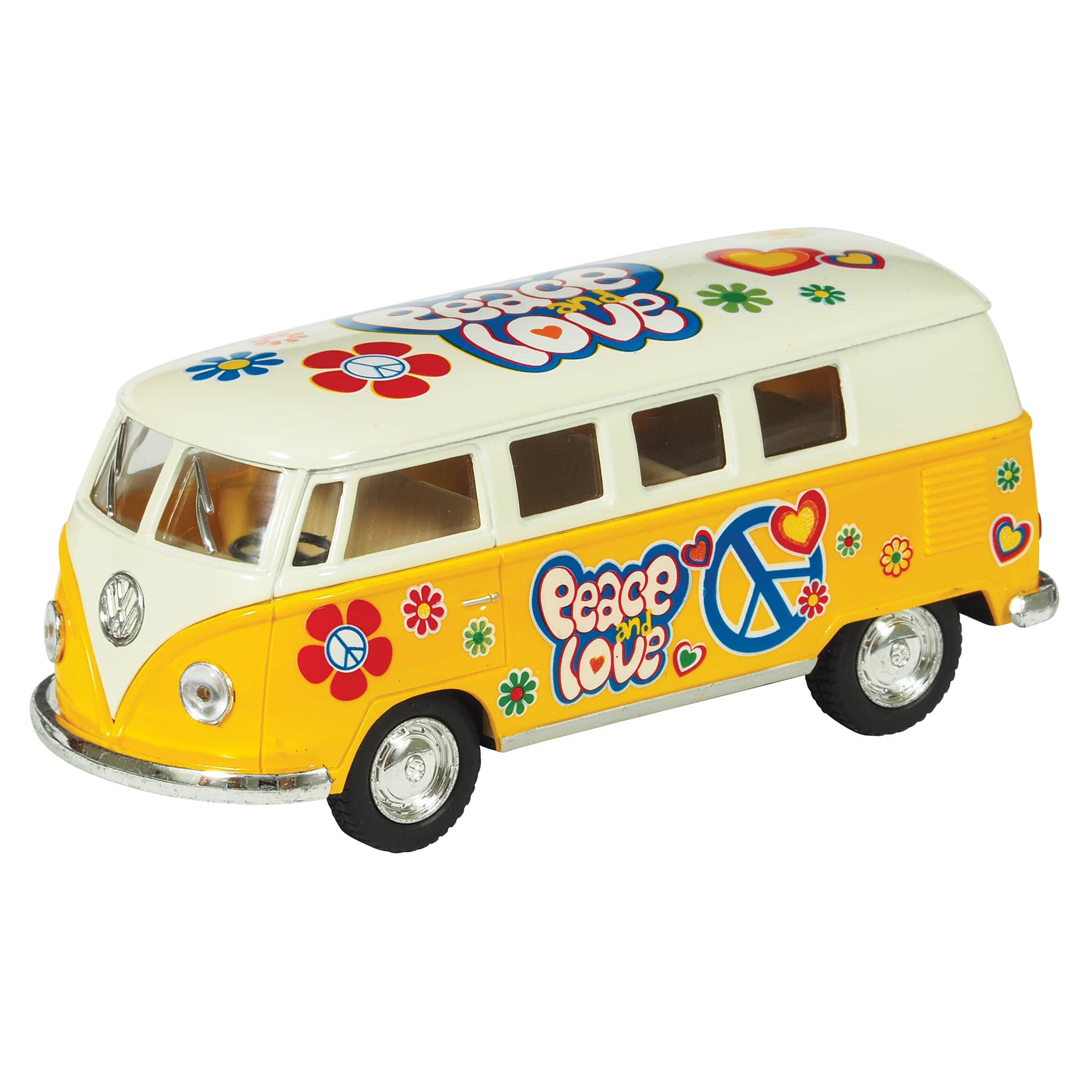 Diecast '62 VW Classic Peace & Love Bus (Single) - Random Color