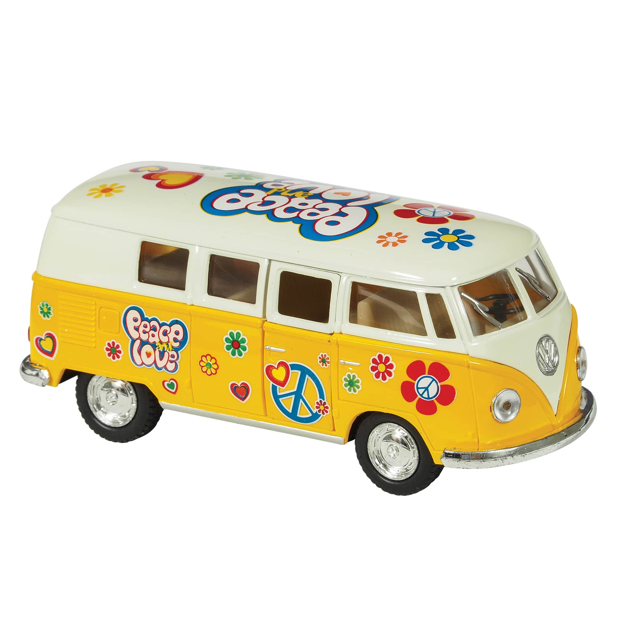 Diecast '62 VW Classic Peace & Love Bus (Single) - Random Color