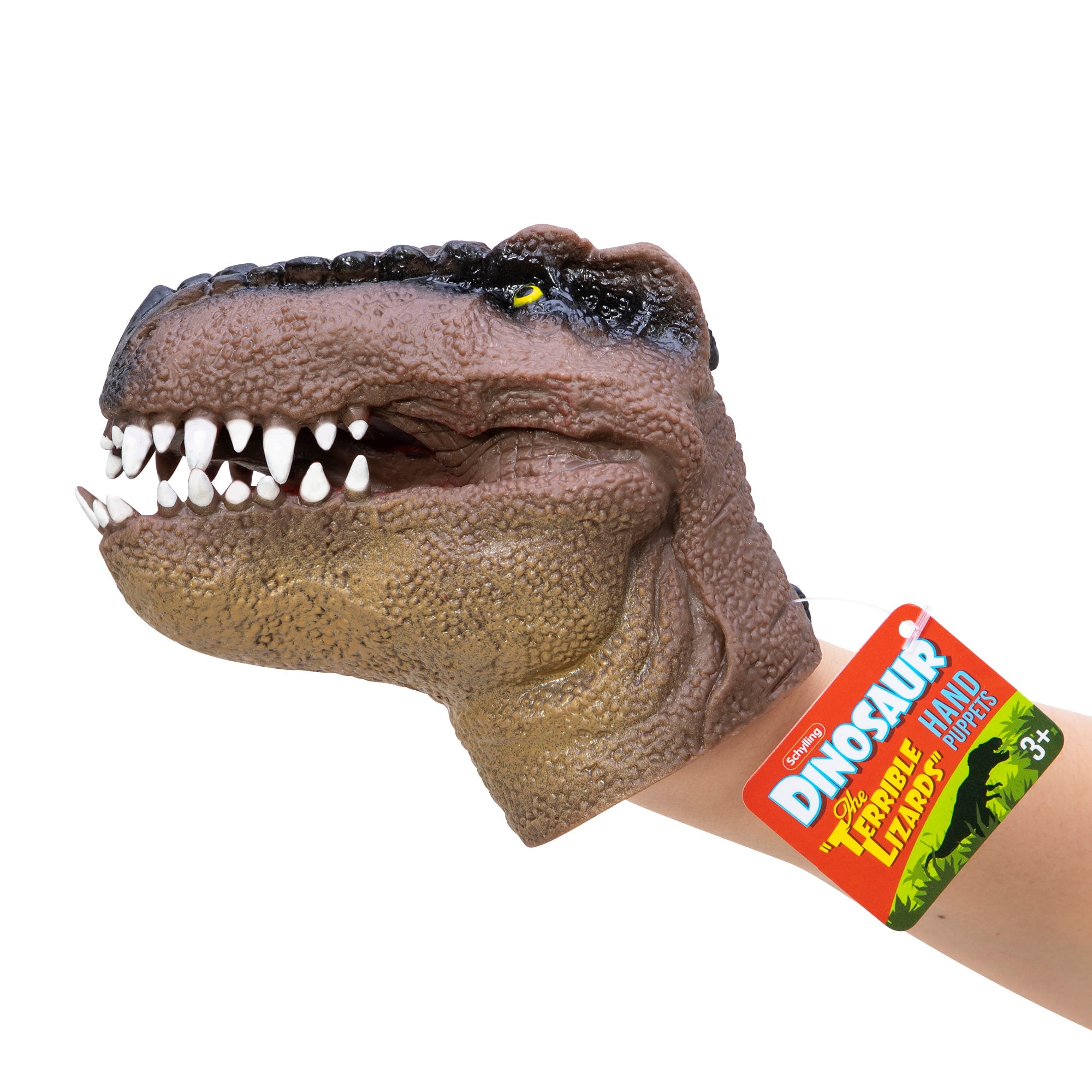 Dinosaur Hand Puppet - (Single) Brown, Green or Red