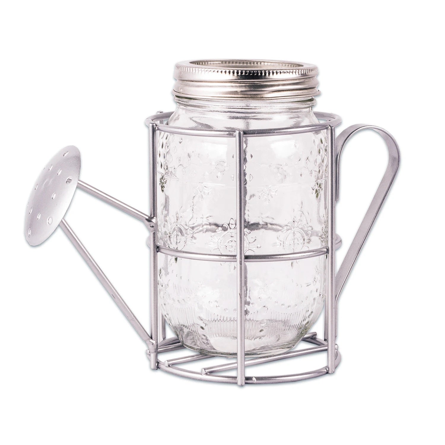 Glass and Metal Watering Can Vase    