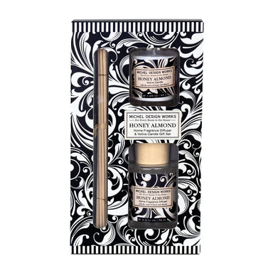 Honey Almond Home Fragrance Diffuser & Votive Candle Gift Set    