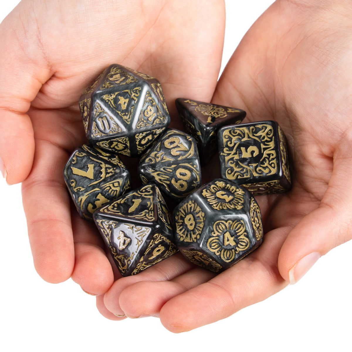 Titan Dice - Nyx Smoke With Gold 25mm Polyhedral Dice    