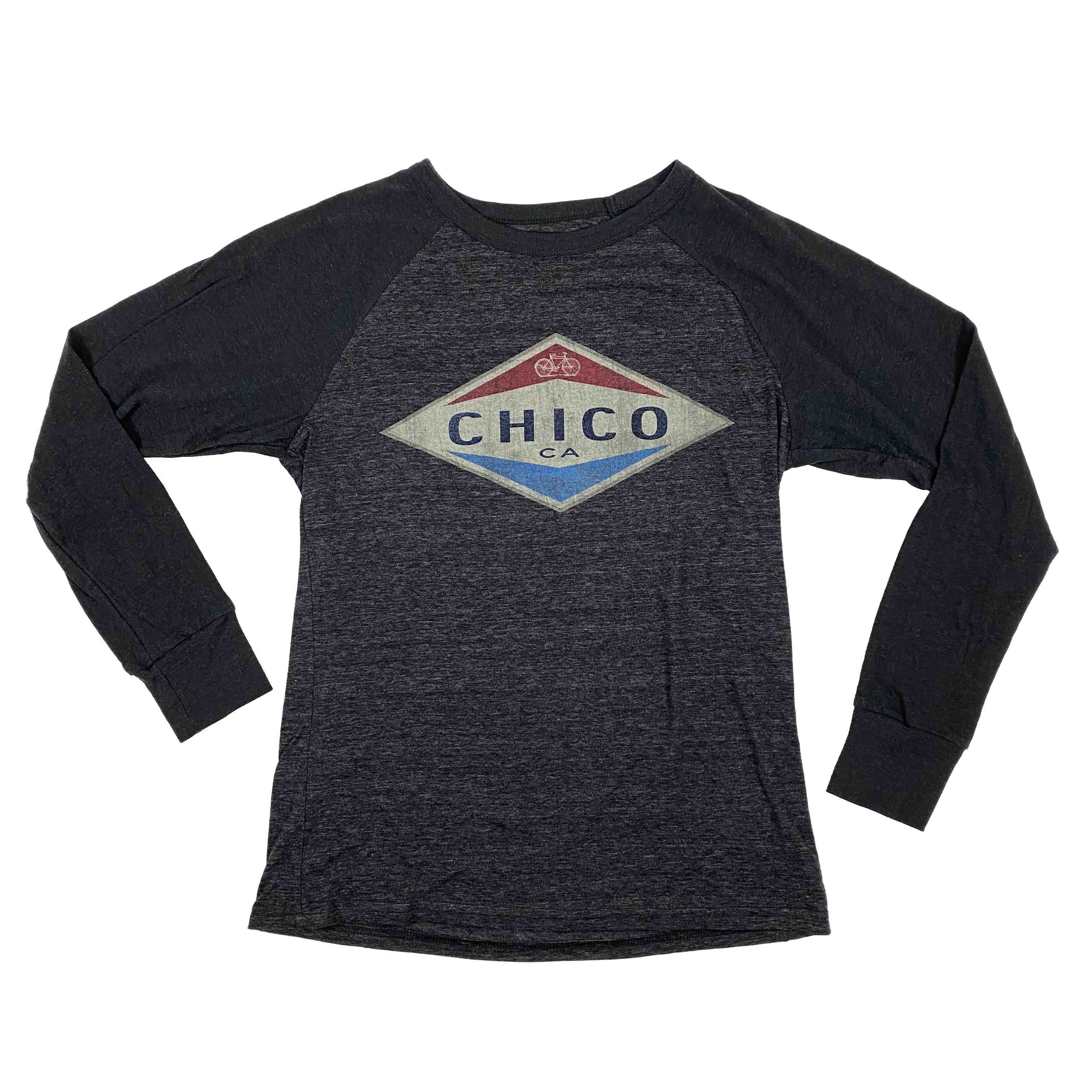 Slick Valve Bike - Chico Long Sleeve Raglan T-Shirt BLACK HEATHER S  3256108.1