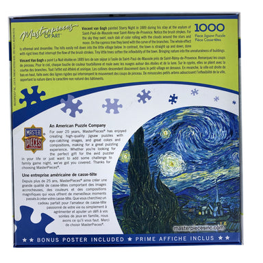 The Starry Night 1000 Piece Vincent Van Gogh Puzzle    