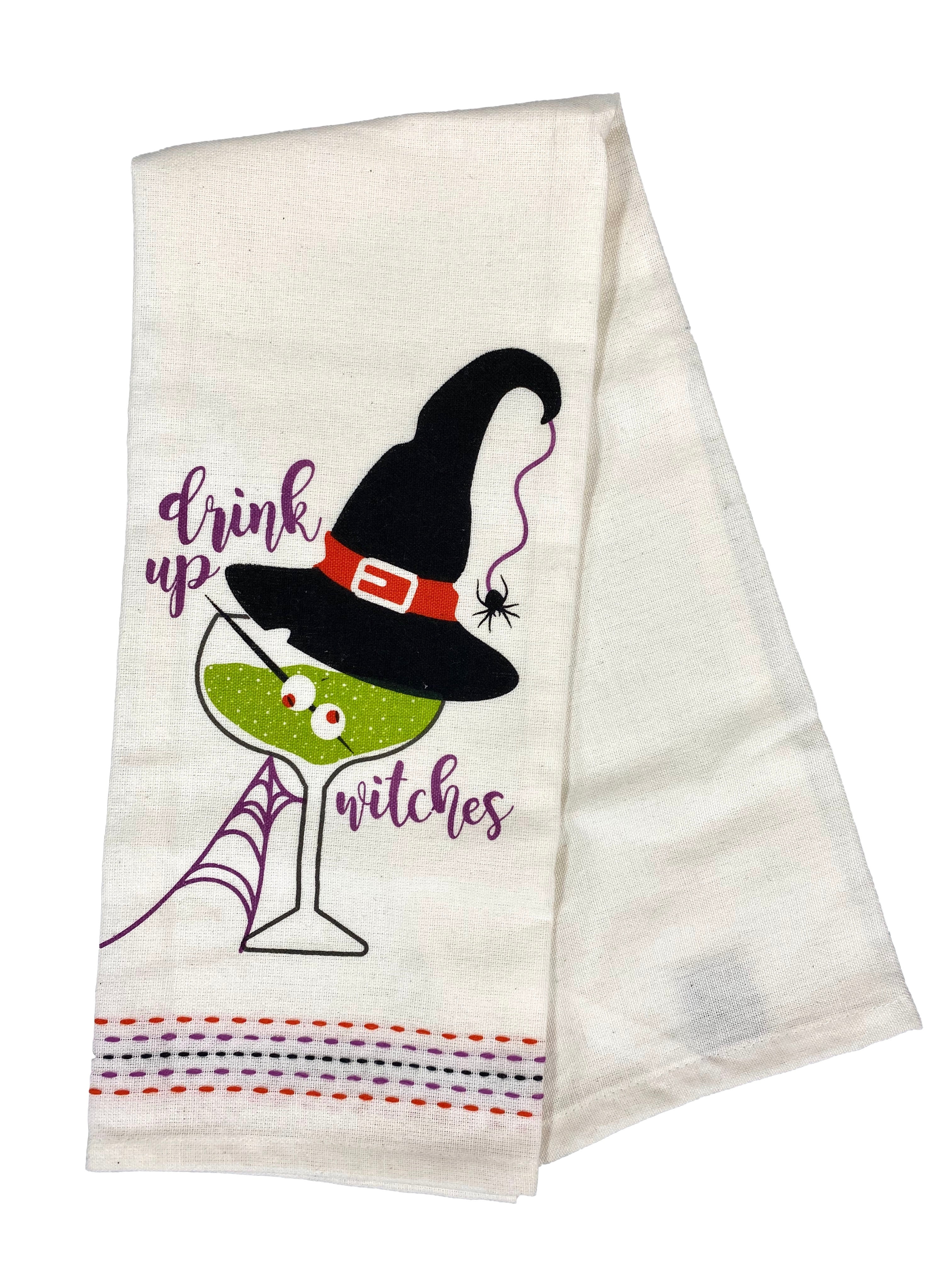 Drink Up Witches Dishtowel    