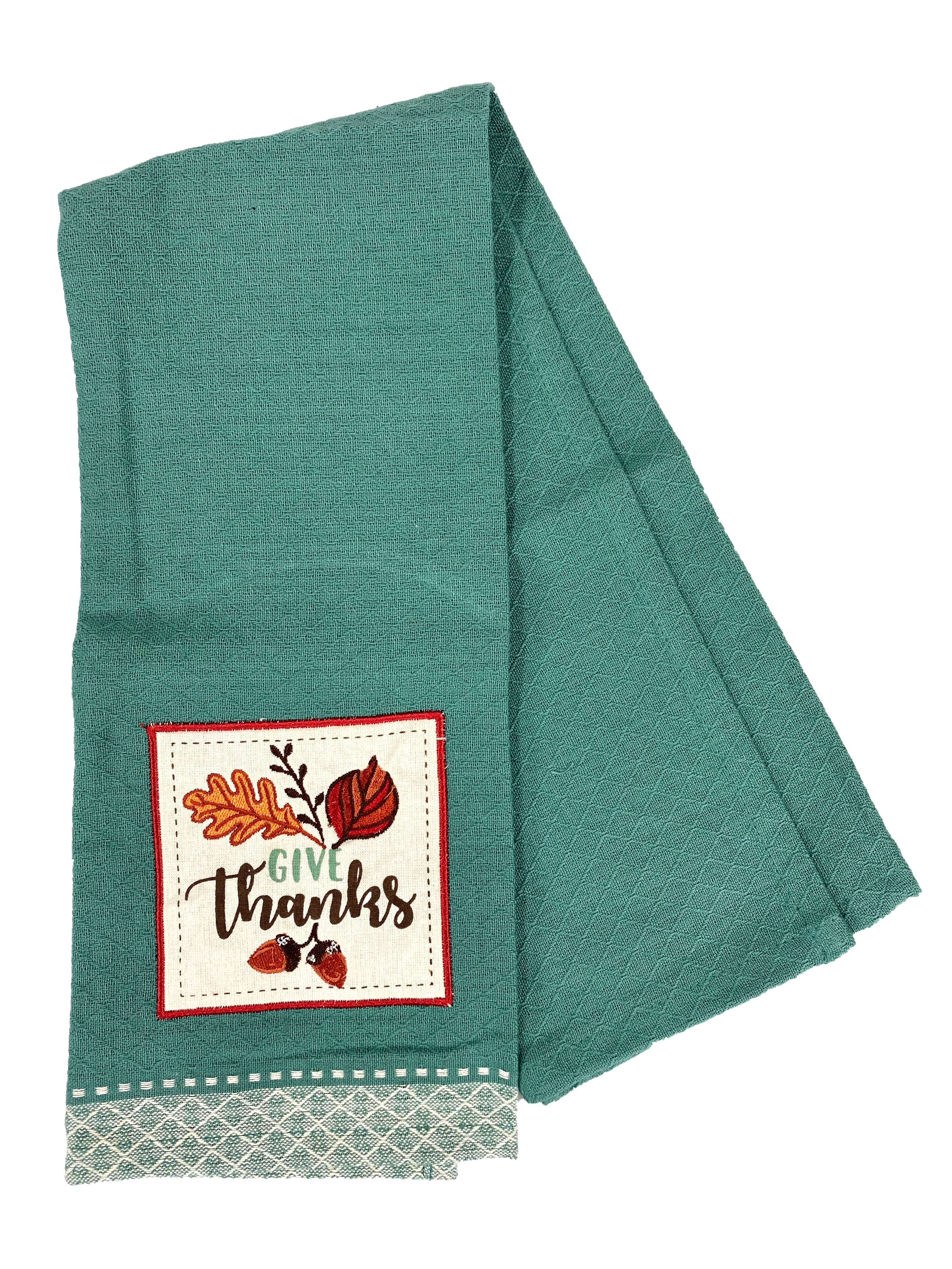 Give Thanks Applique Dishtowel    