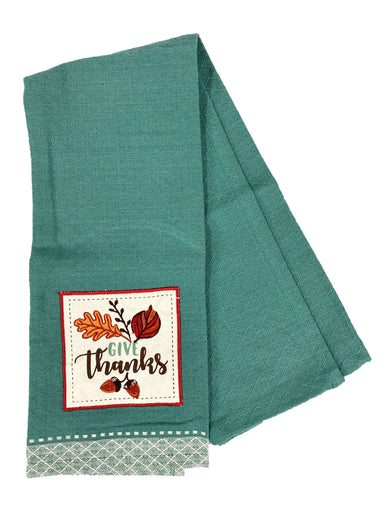Give Thanks Applique Dishtowel    