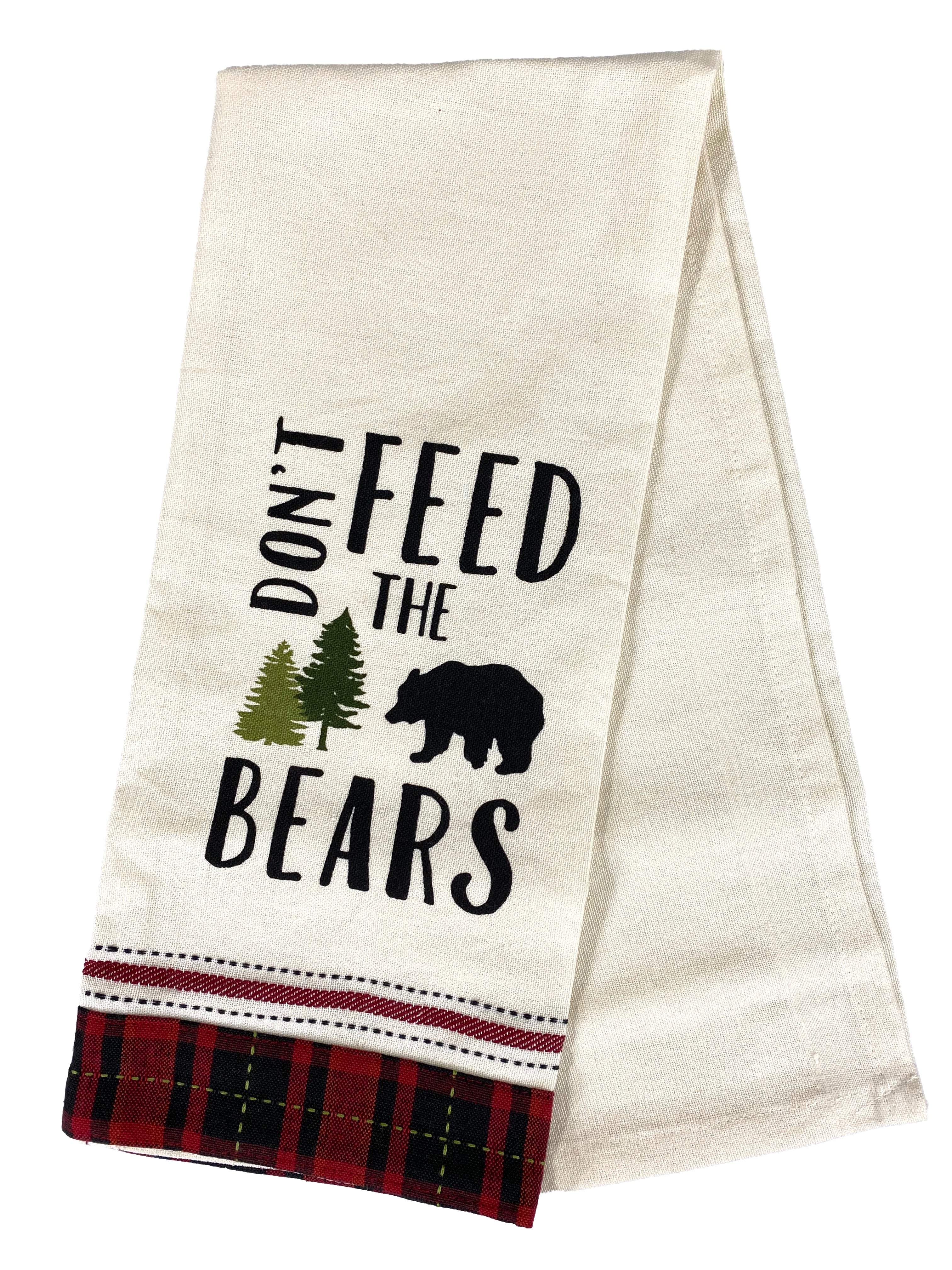 Don't Feed The Bears - Embellished Dishtowel    