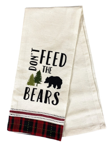 Don't Feed The Bears - Embellished Dishtowel    