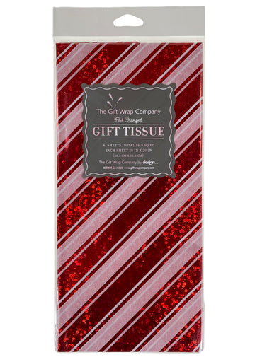 Tissue Paper - Red Holographic Canes    