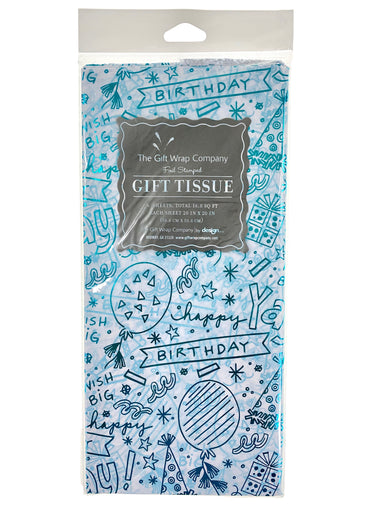 Tissue Paper - Blue Foil Pandemonium    