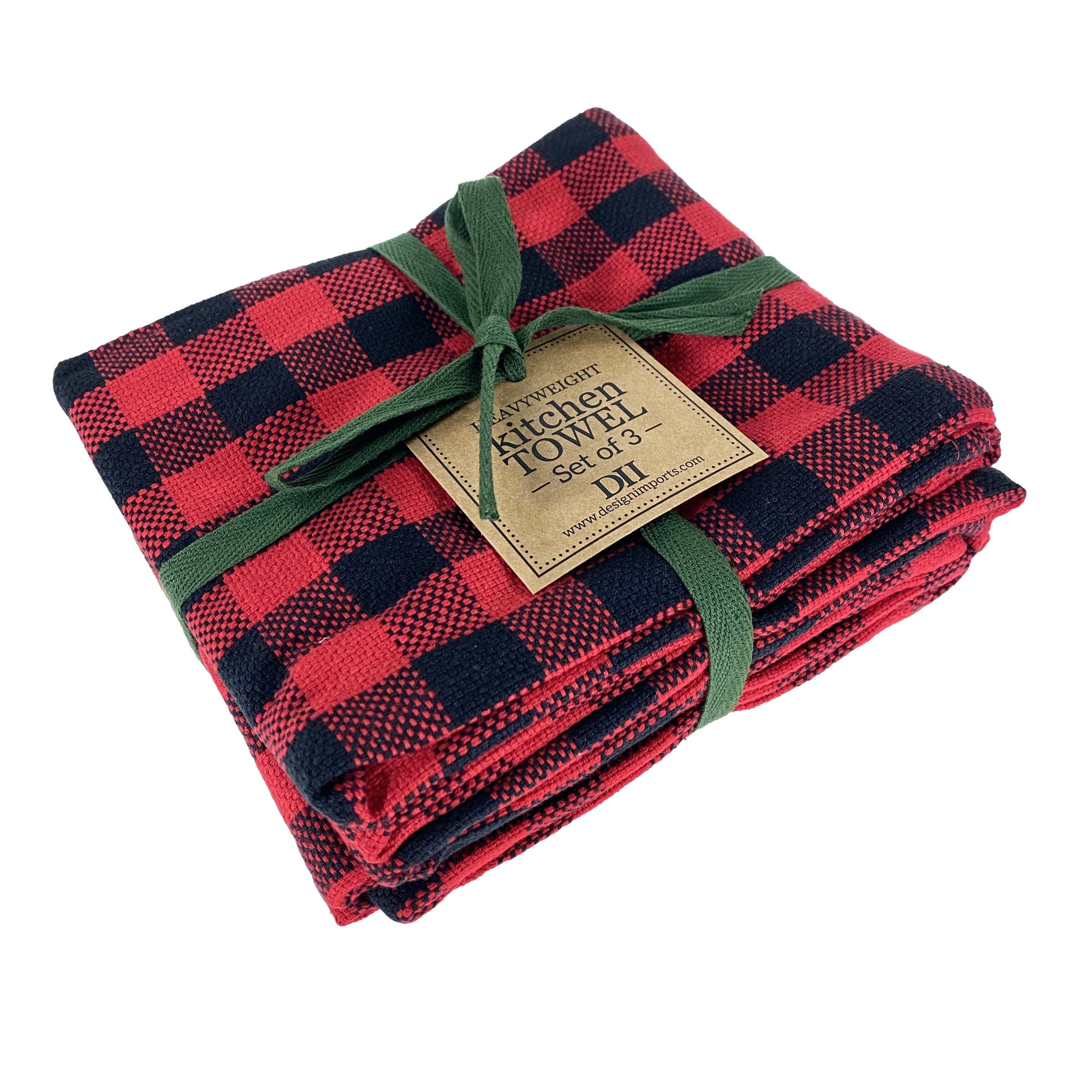 Logger Check - Set of 3 Woven Dishtowels    
