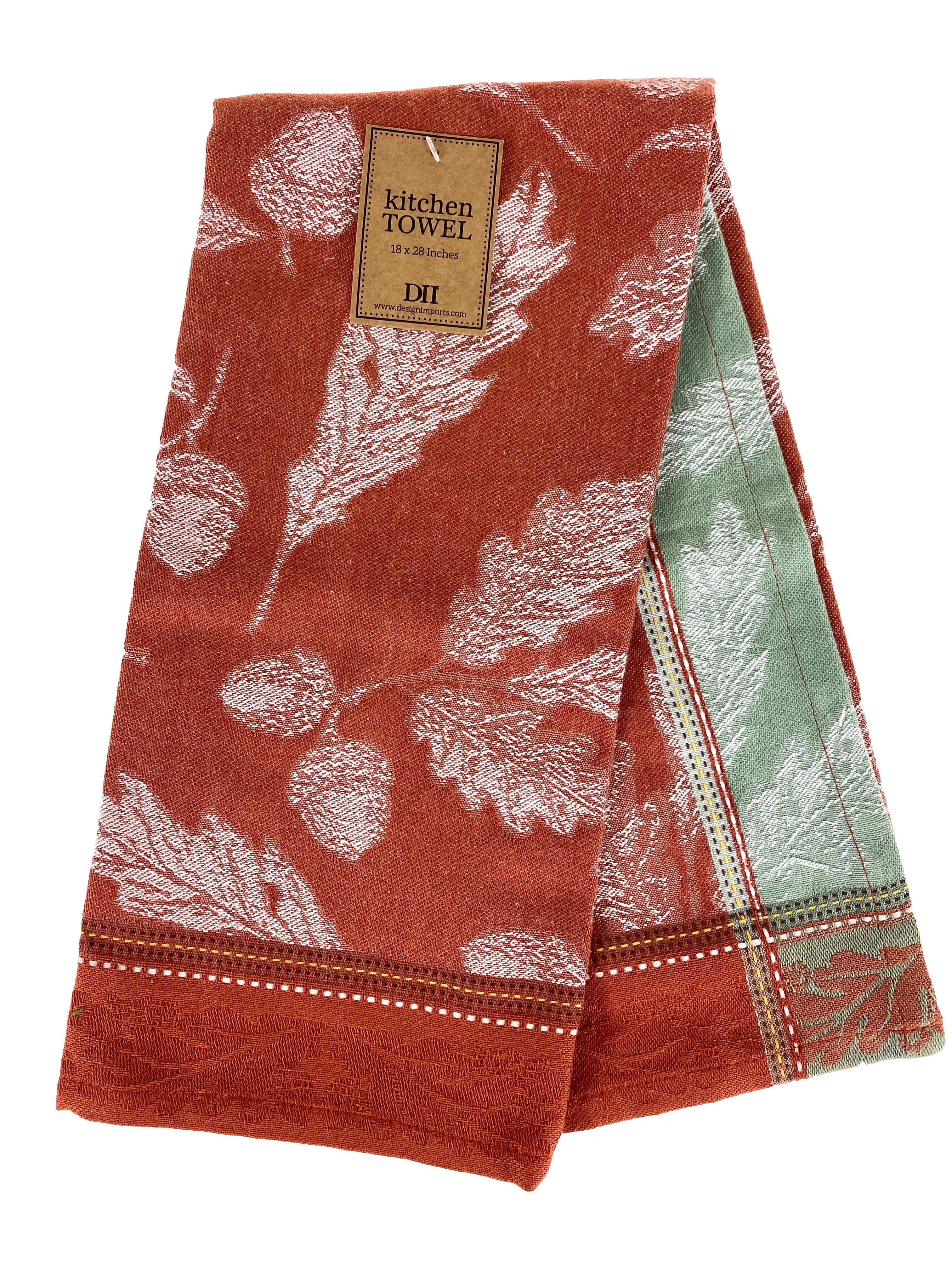 Acorn Jacquard Dishtowel - Orange    