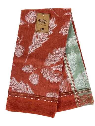 Acorn Jacquard Dishtowel - Orange    