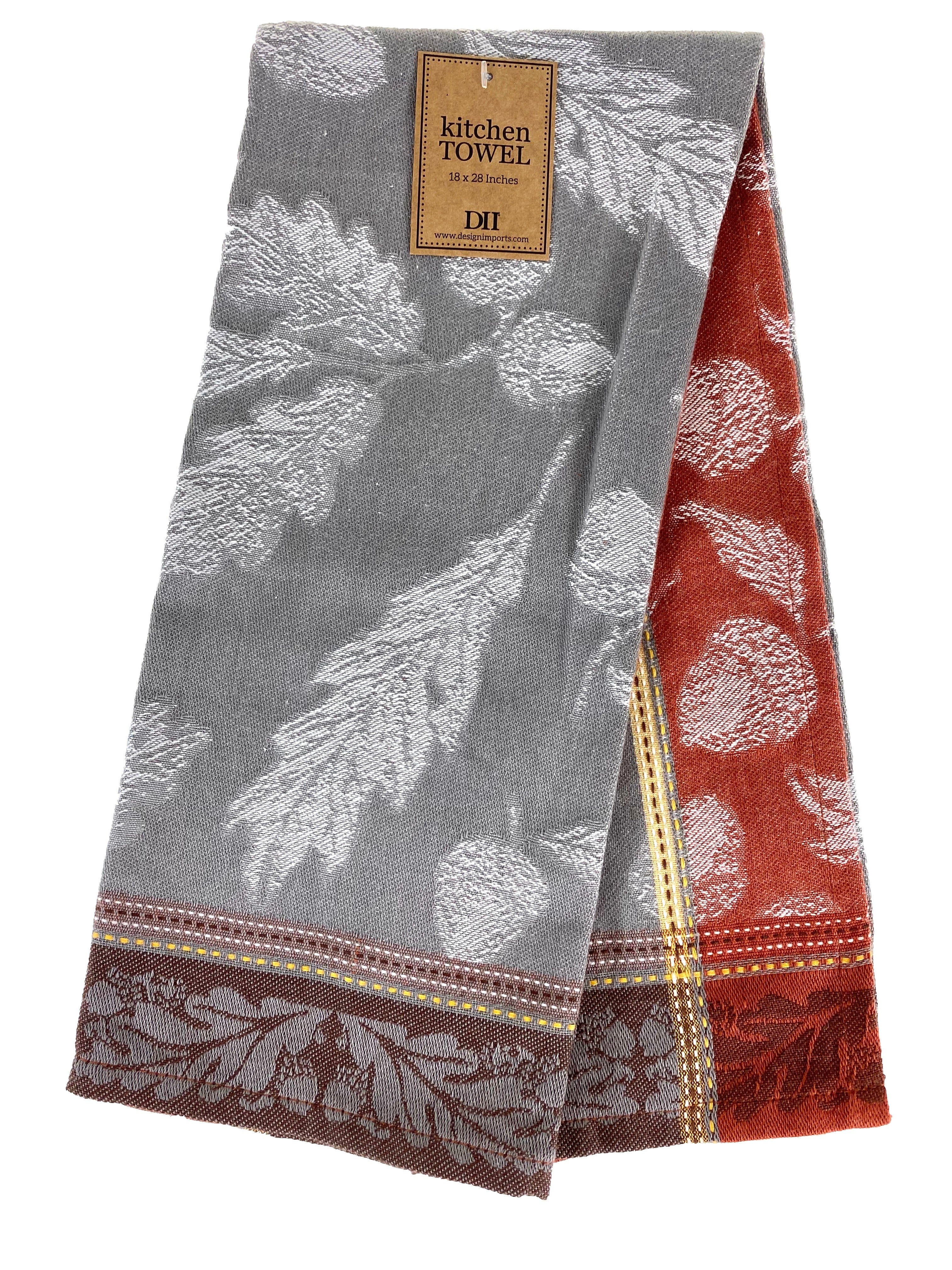 Acorn Jacquard Dishtowel - Grey    