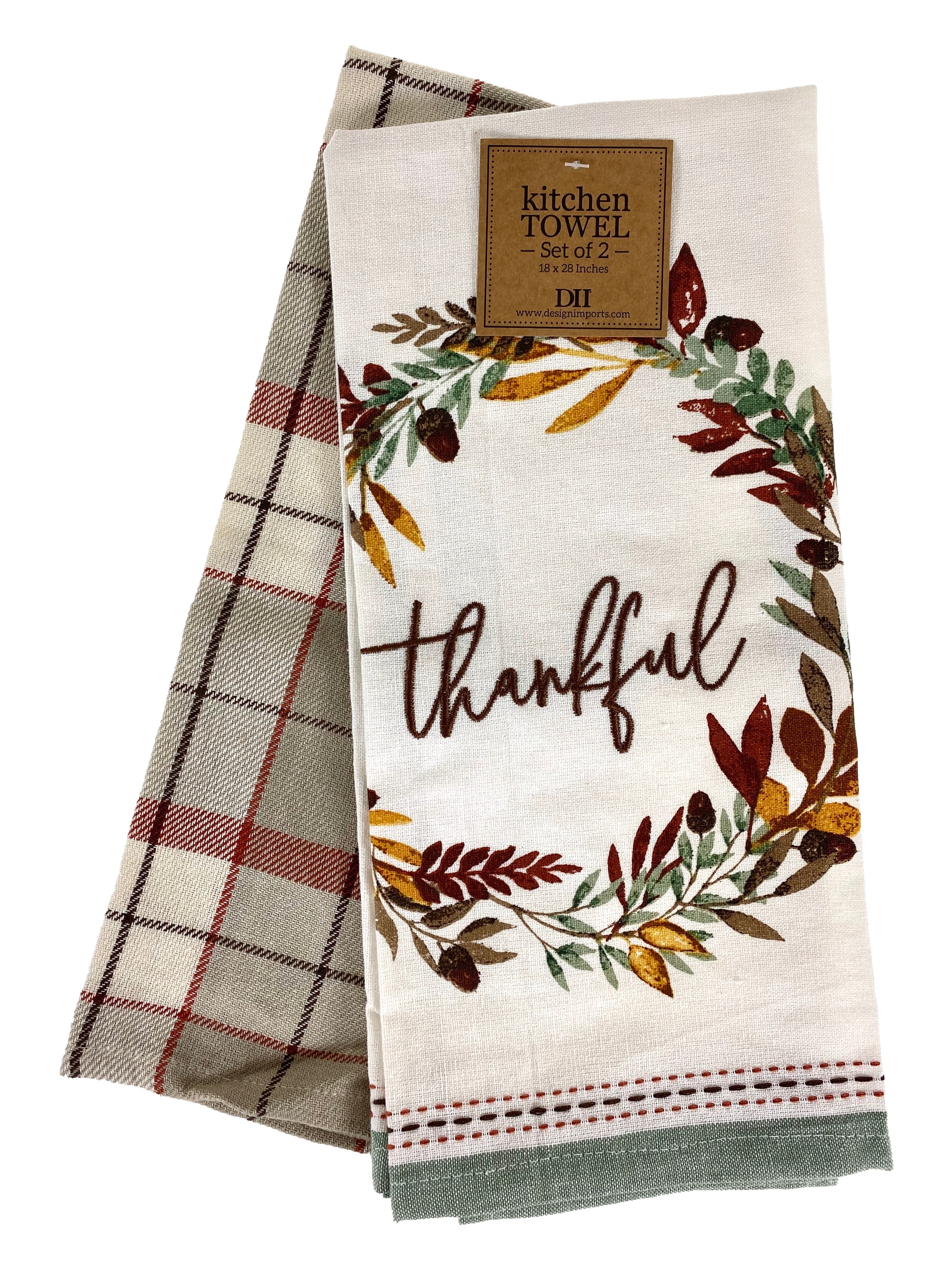 Thankful Autumn Set Of 2 Dishtowels    