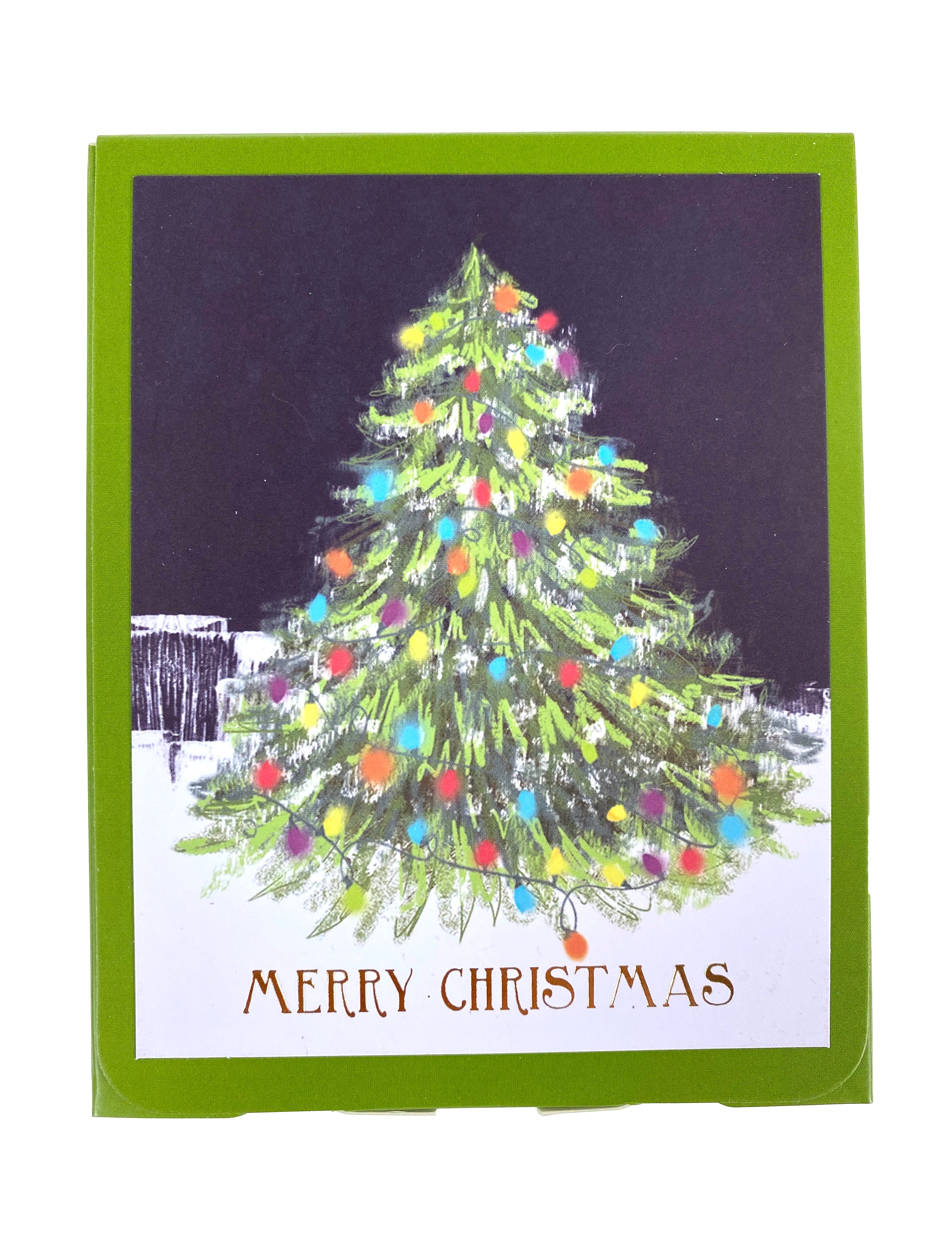 Pack Of 5 Christmas Cards - Tree Lighting    