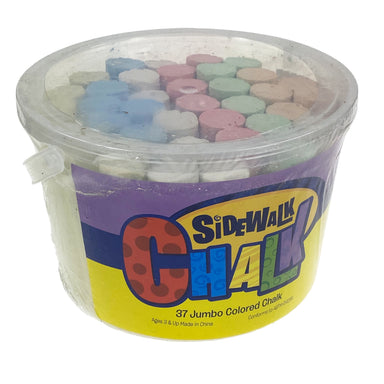 37 Piece Jumbo Sidewalk Chalk Bucket    