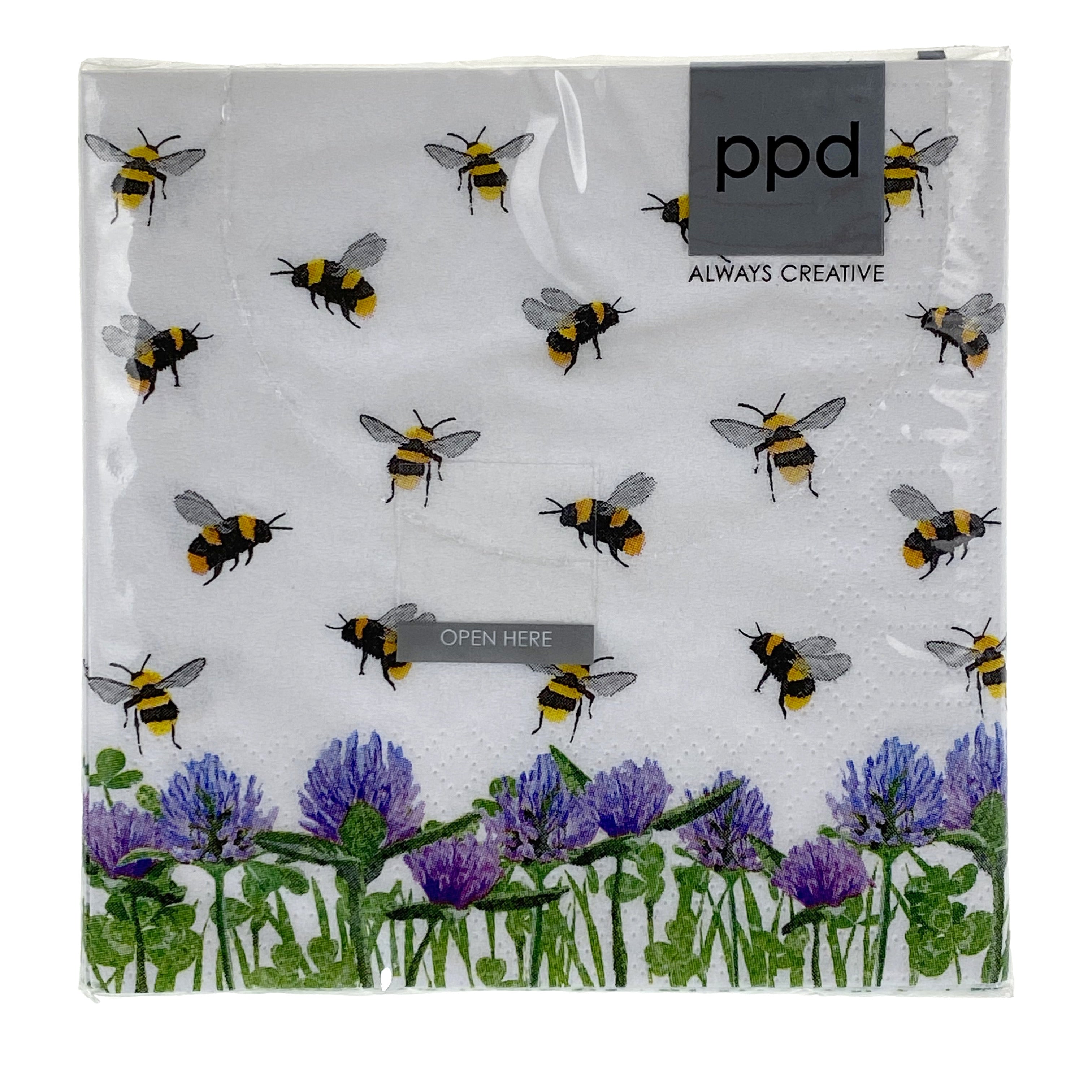 Honey Bees & Clover - Cocktail Napkins    