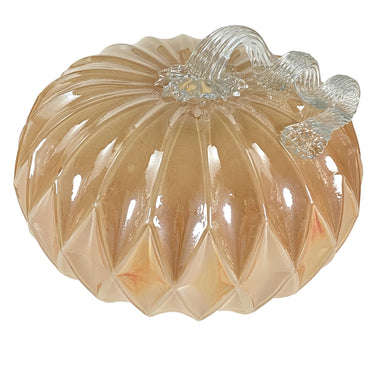Large Glass Pumpkin - Gold Facets    