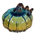 Small Glass Pumpkin - Blue Brown Fade    