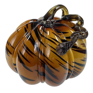 Medium Glass Pumpkin - Tiger Stripe    