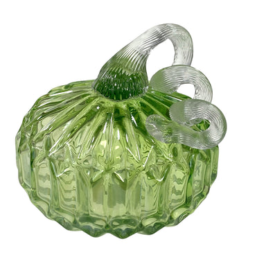 Small Glass Pumpkin - Green Facets    