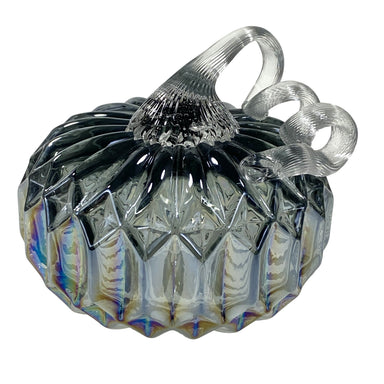Small Glass Pumpkin - Grey Facets    