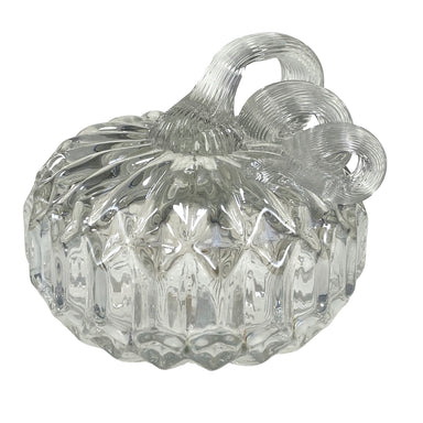 Small Glass Pumpkin - Clear Facets    