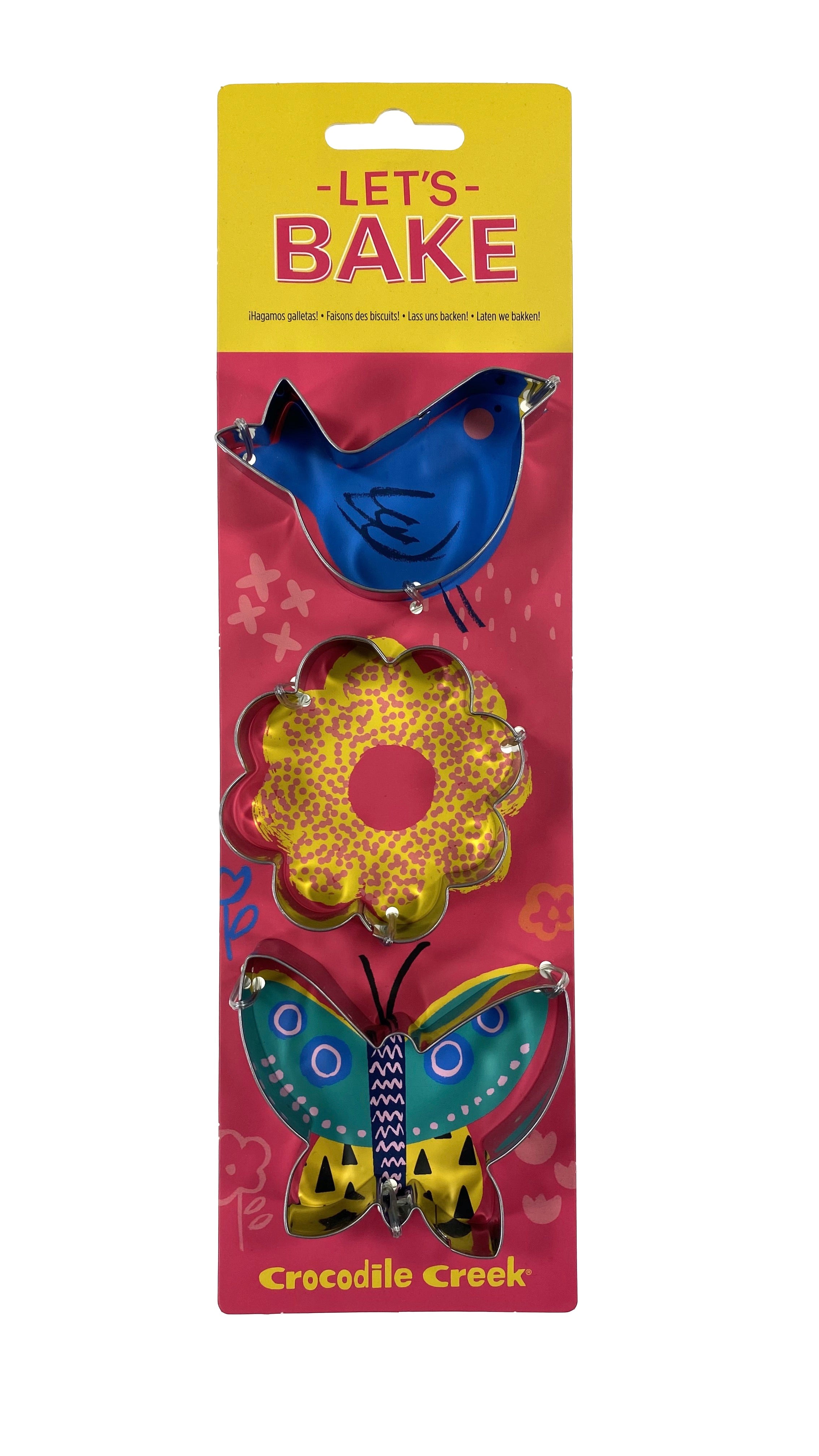 Let's Bake Cookie Cutters set of 3 Bird-Flower-Butterfly    