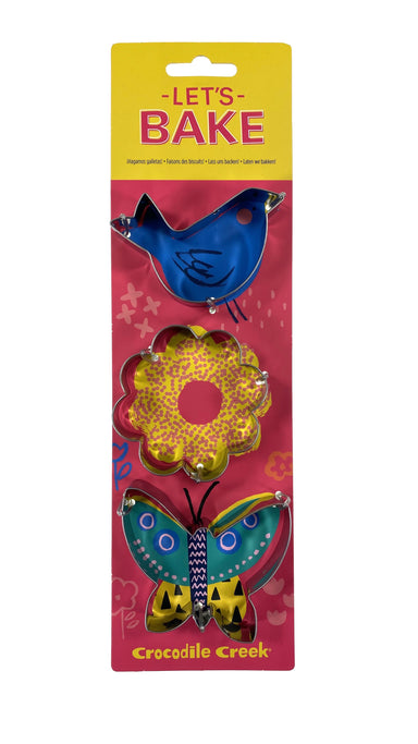Let's Bake Cookie Cutters set of 3 Bird-Flower-Butterfly    