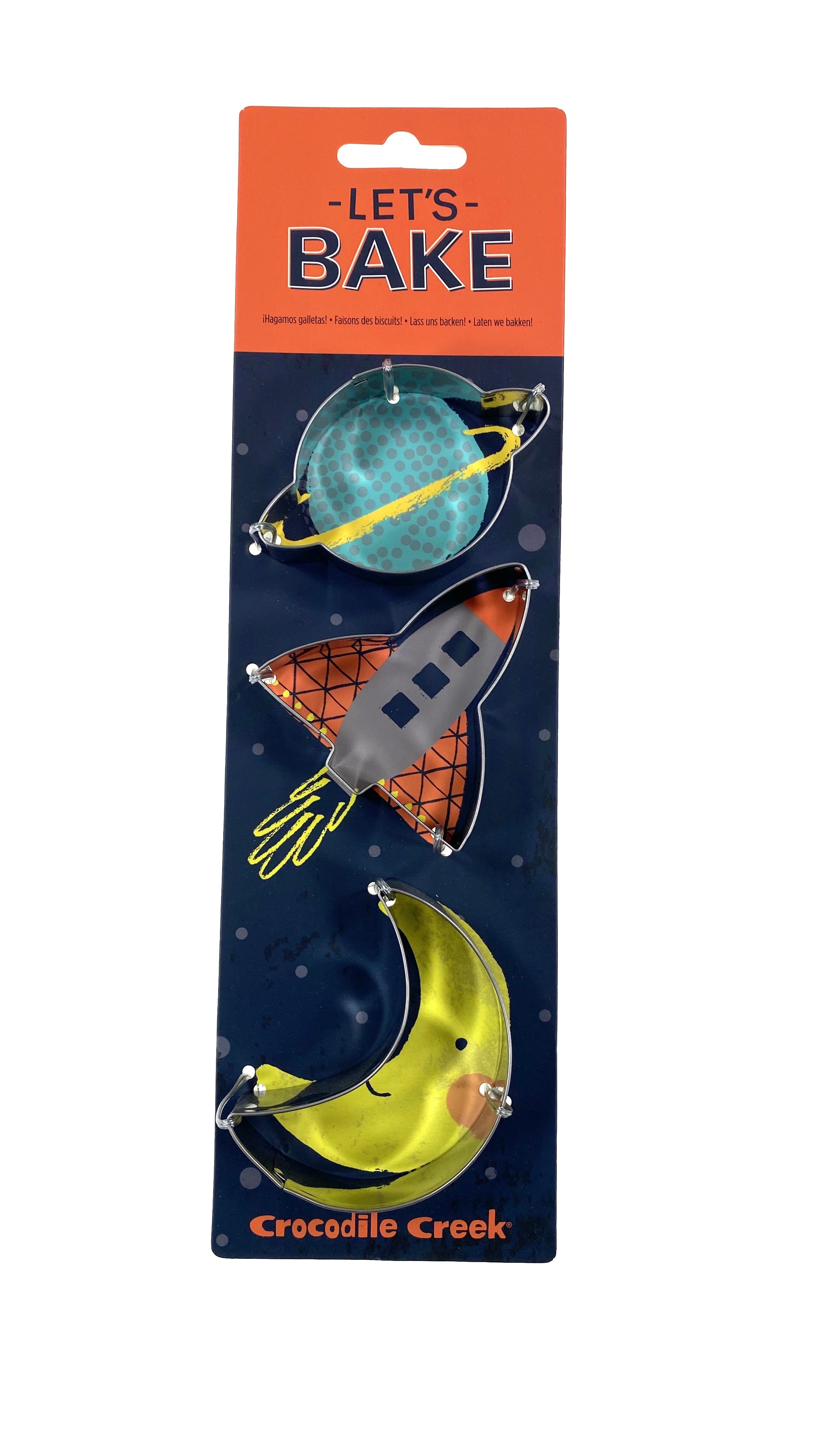 Let's Bake Cookie Cutters set of 3 Spacehip-Saturn-Moon    