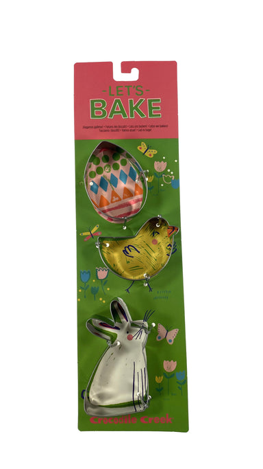 Let's Bake Cookie Cutter set of 3 Egg-Chick-Bunny    