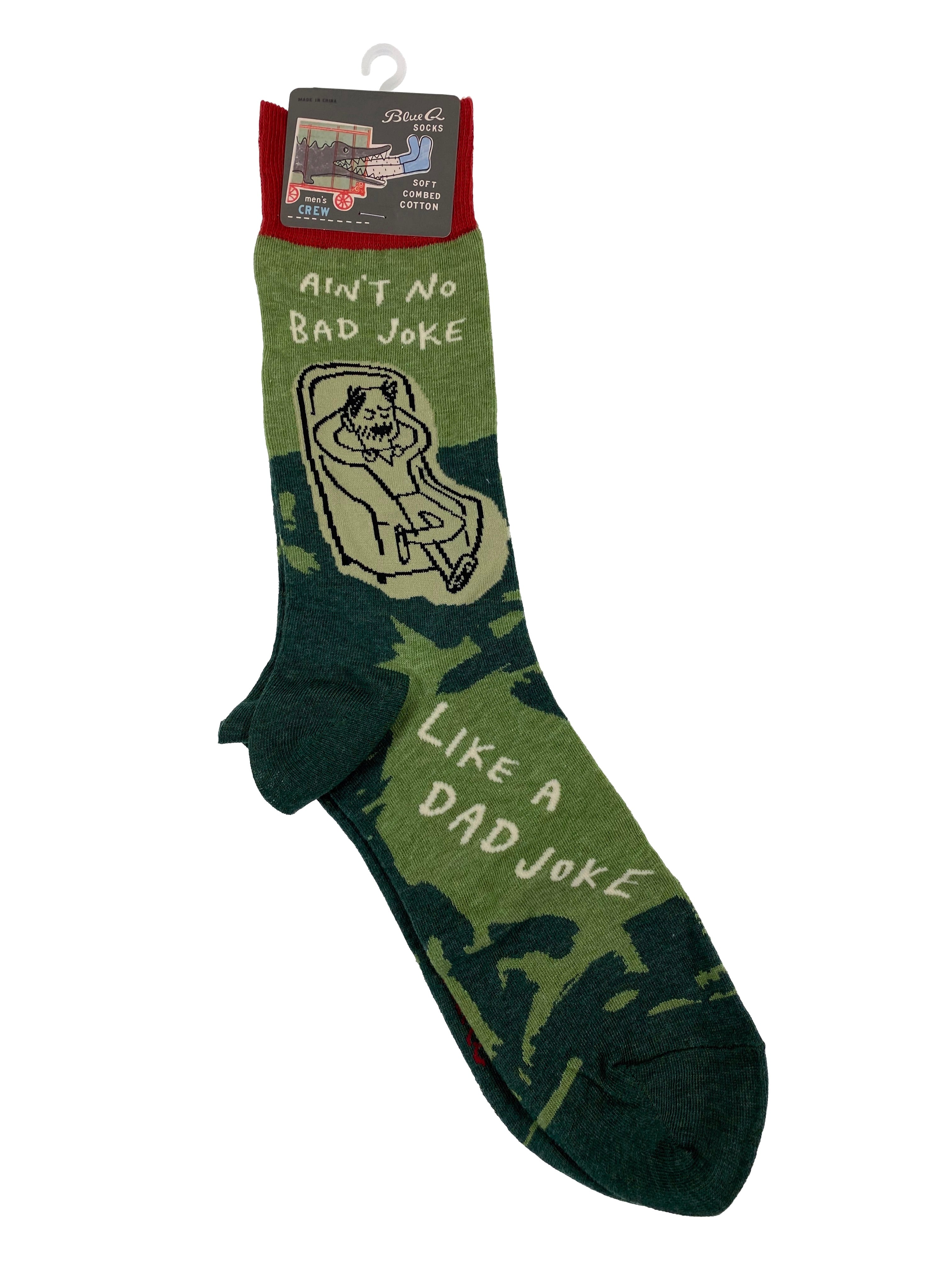 Blue Q Men's Crew Socks - Ain't No Bad Joke Like A Dad Joke