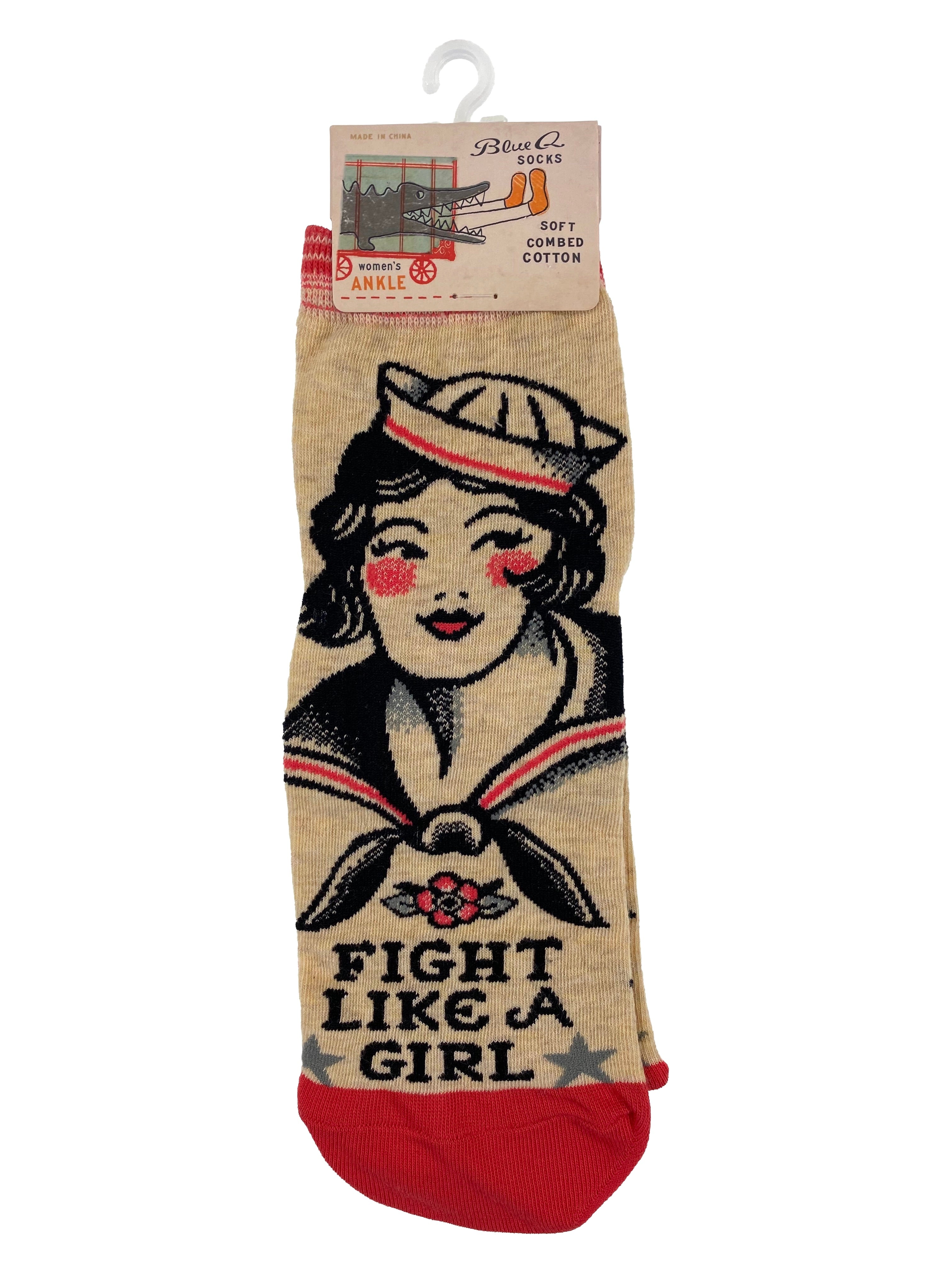 Blue Q Women's Ankle Socks Fight Like A Girl