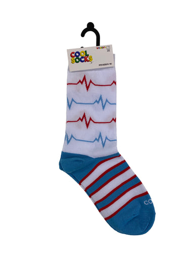 Cool Socks Womens Crew ECG Lines    