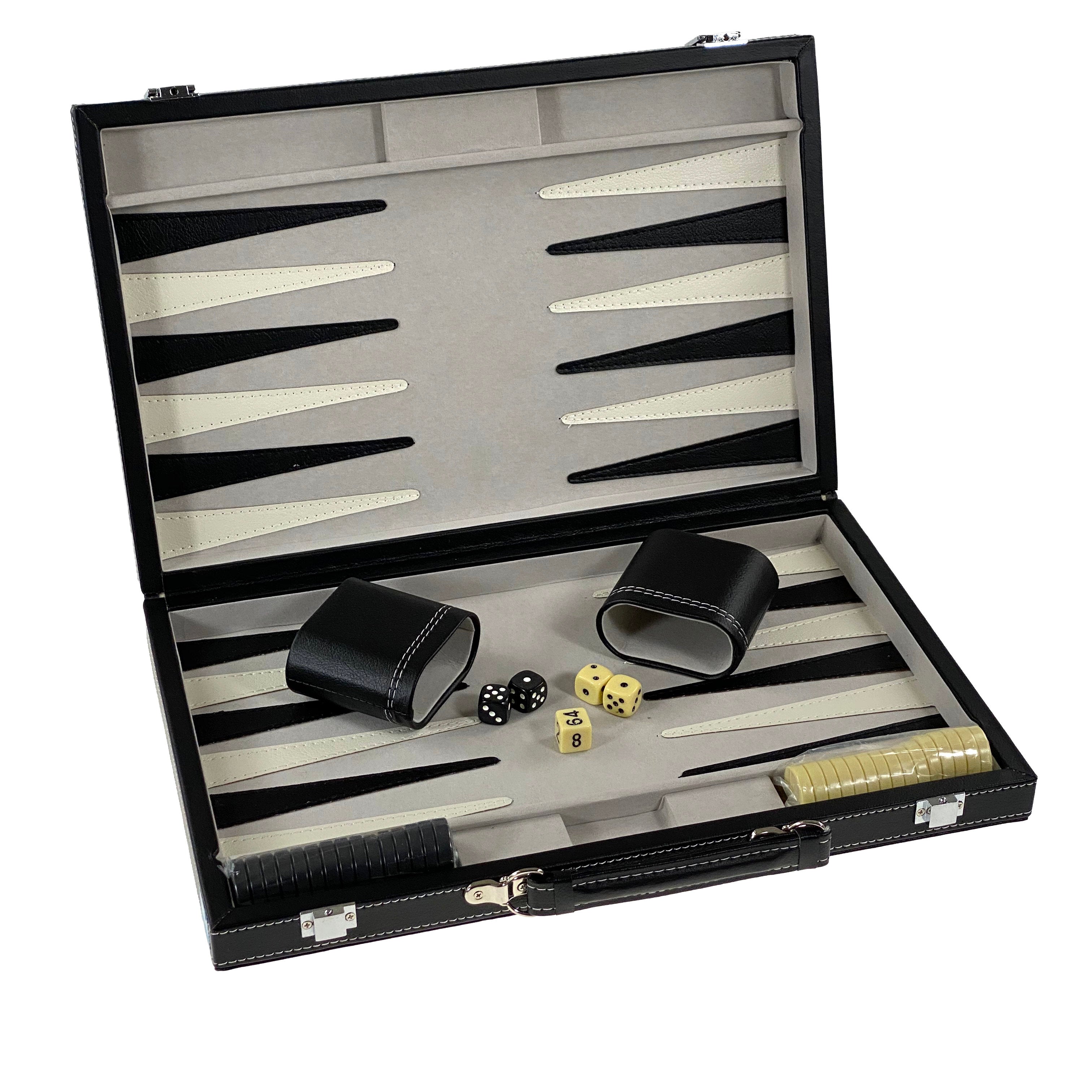 Black and White 15 Inch Backgammon    