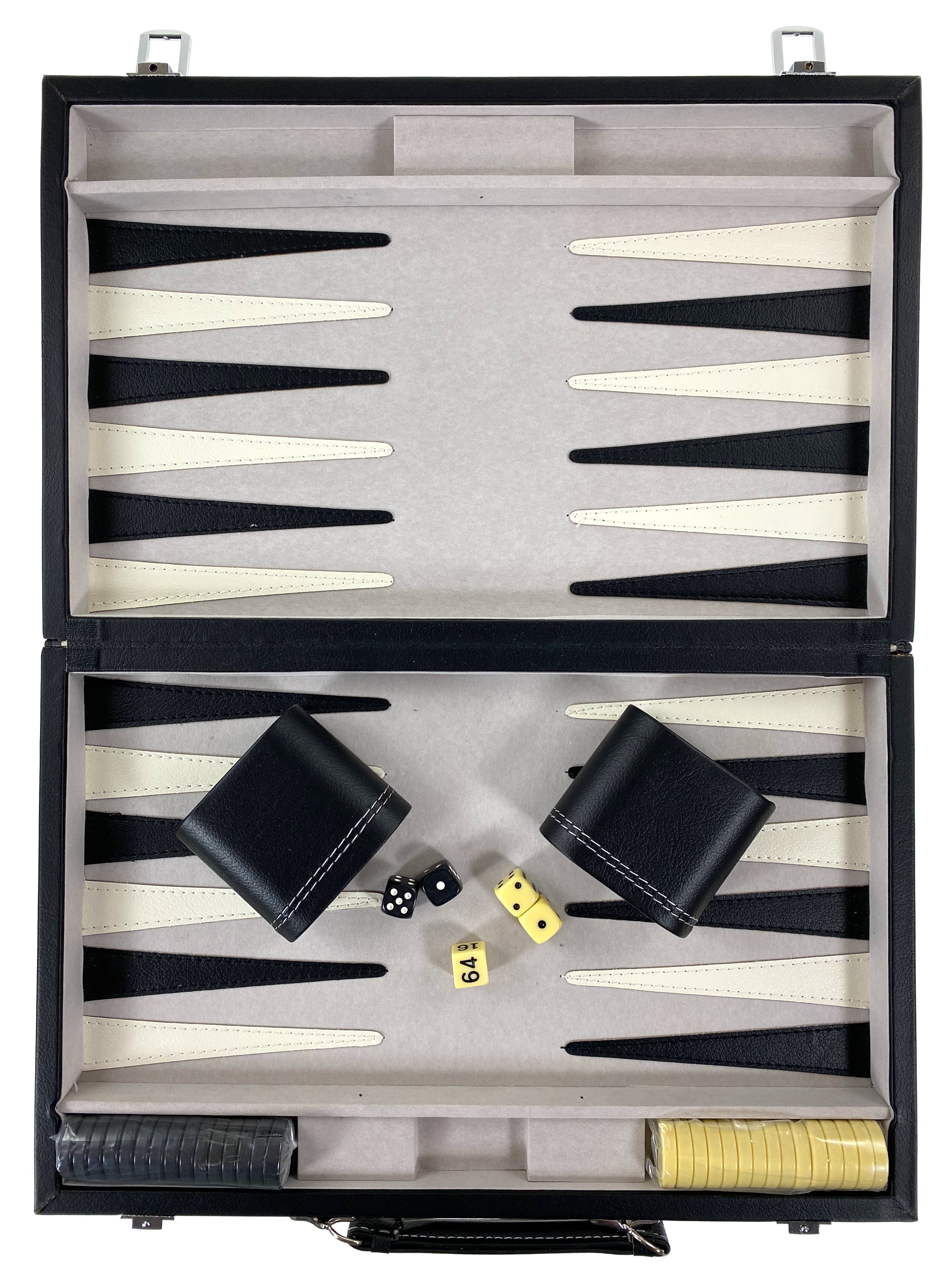 Black and White 15 Inch Backgammon    