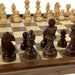 Inlaid Walnut Tournament Chessboard With Weighted Pieces - 3.5" King    