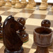 Inlaid Walnut Tournament Chessboard With Weighted Pieces - 3.5" King    