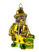 Bee Keeper Bear Glass Ornament    