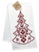 Red Nordic Holiday Tree - Flour Sack Kitchen Towel    