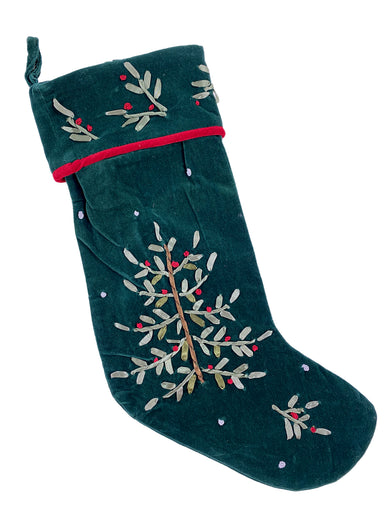 Velvet Stocking - With Ribbon Tree    