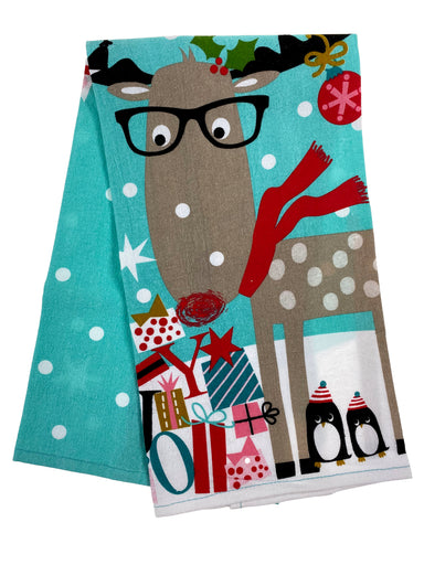 Reindeer And Friends - Flour Sack Kitchen Towel    