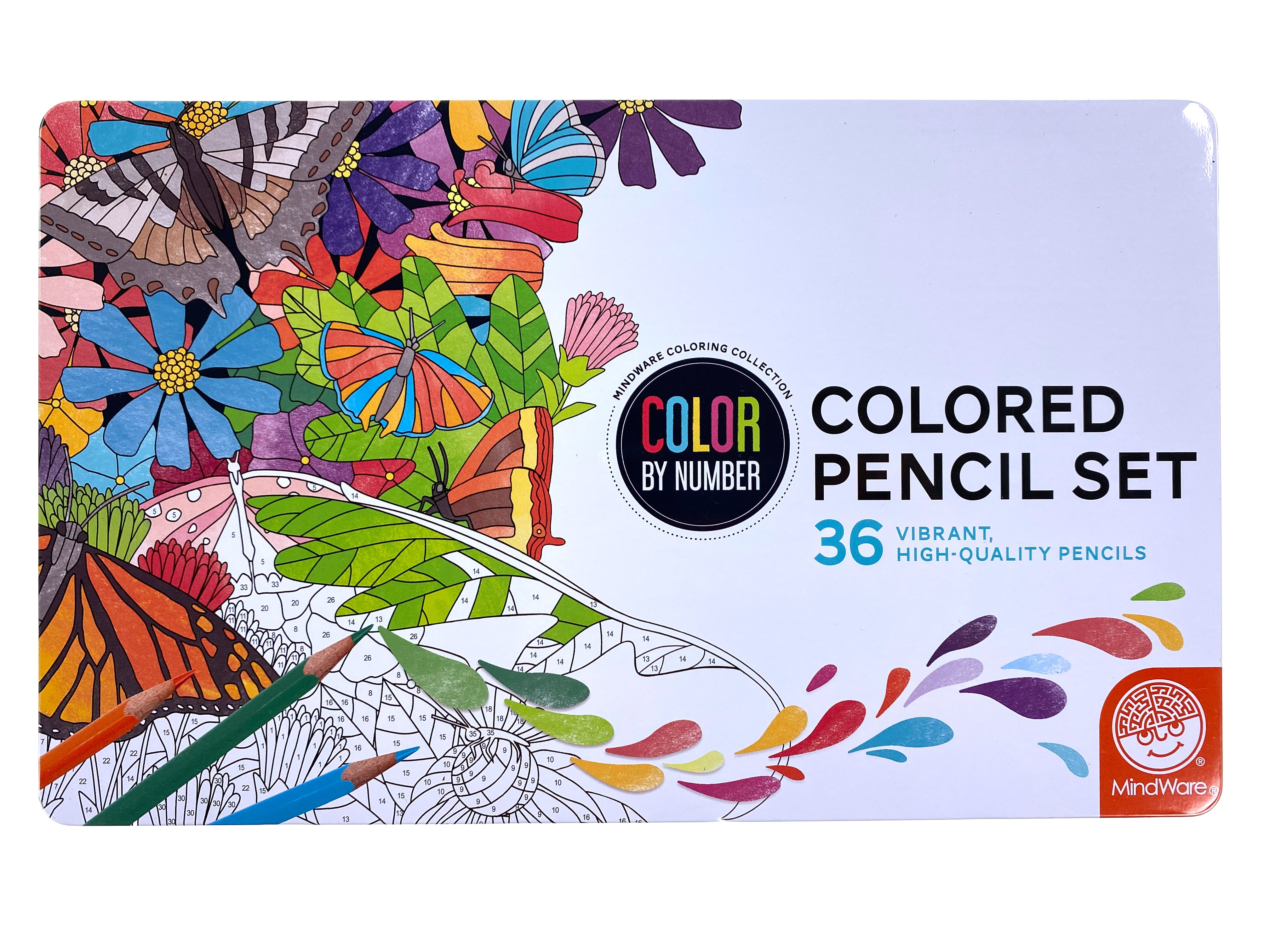 36 Color By Number Colored Pencil Set    