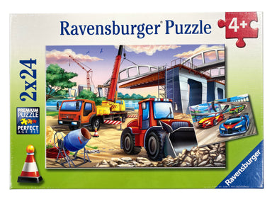 Construction & Cars - 2x24 Piece Puzzles    