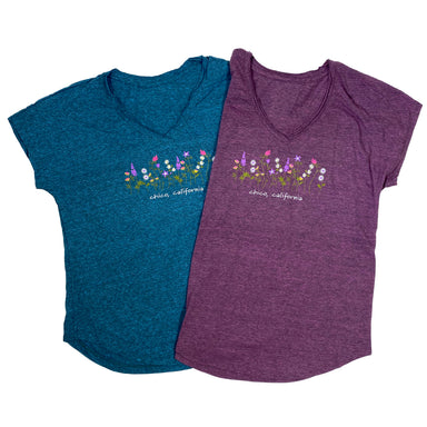 Levitate Flowers - Womens V-Neck Chico T-Shirt    