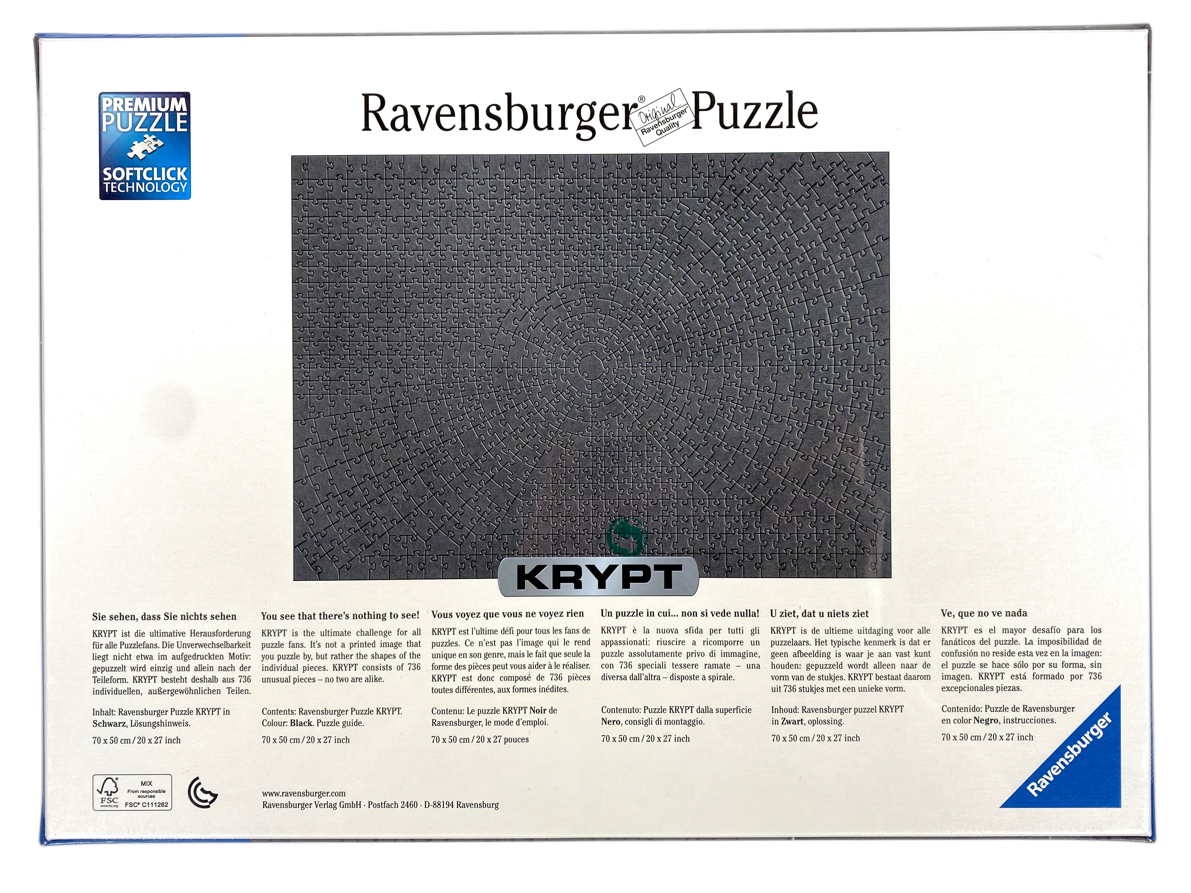 Krypt Black 736 Piece Puzzle    