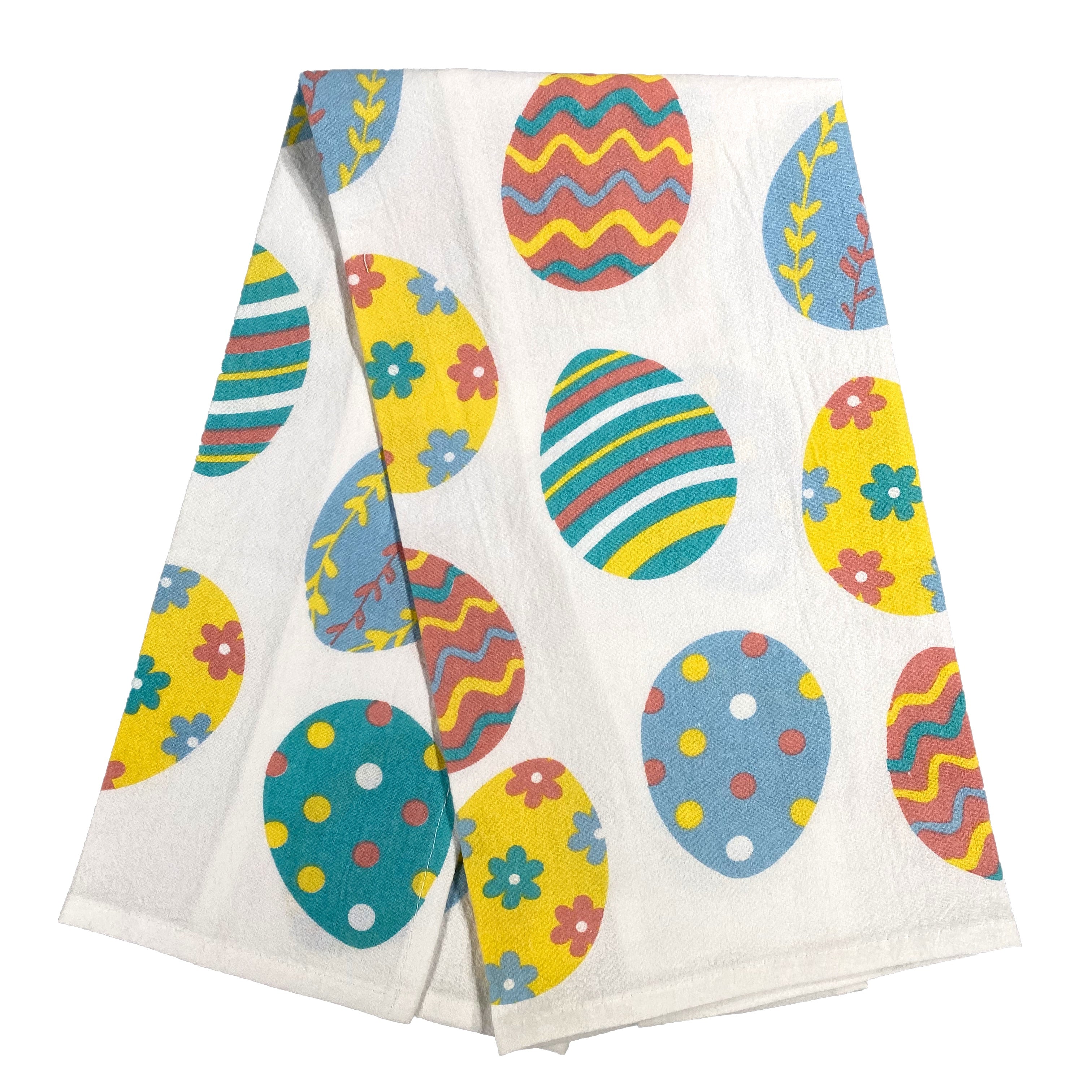 Spring Pattern - Printed Floursack Dishtowels EASTER EGGS   BIH71416